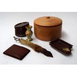 A mixed lot, including a kangaroo paw bottle opener, together with two wooden ashtrays,