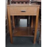 A vintage pine side table with one drawer and undershelf 38 x 47 x 71cm