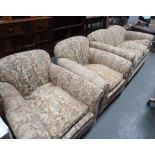 A suit of one sofa with two armchairs,