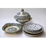 A lot of ceramics to include 19th century Ridgways blue and white transfer 'Rhine' tureen and