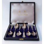 A boxed set of six Mappin & Webb EPNS tea spoons