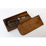 A vintage boxed micrometer made by Moore and Wright of Sheffield in original box