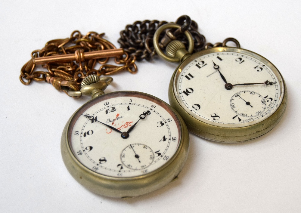 Two pocketwatches marked 'Pinnacle' and 'Jupiter' together with a WMF bonbon dish in the shape of - Image 2 of 3