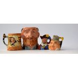 A selection of toby jugs: 'Fagin' by Avonware 10cmH, 'Charles' by Sylvac, 6.