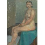 A nude portrait of a woman oil on canvas likely early 20th century,