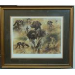 Mick Cawston, Gundogs, digital print, framed and glazed, numbered and signed by the artist,