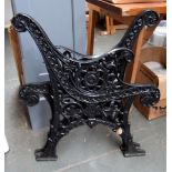 Two cast iron bench ends