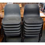 Grey vinyl stacking hall chairs (13)