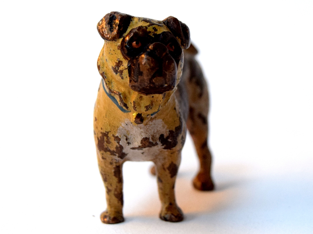 An Austrian cold painted pug marked 'Geschutzt'