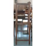 An 'A' frame folding wooden easel with pegs 165cmH