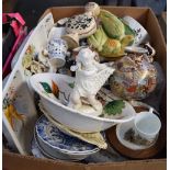 A selection of ceramics, to include large italian dish decorated with vegetables,
