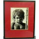 Australian interest: two prints, a young Aboriginal boy with a stick and an Aboriginal man laughing,