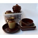 A set of Pearsons of Chesterfield ceramic oven dishes and bowls (in two boxes) including 4 ramekins,
