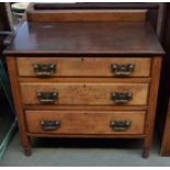 A late Victorian chest of three drawers