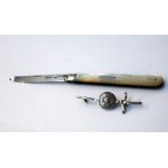 A sterling silver fruit knife 'Sheffield 1893',