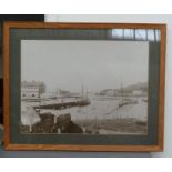 Local Interest: A framed print of a vintage photograph of West Bay 38 x 50cm