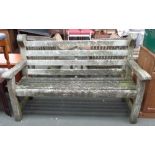 A wooden garden bench 156 x 98 x 55cm