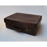 Vintage leather vanity suitcase,