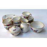 A collection of Royal Copenhagen 493 'Saxon Flower' china, including teacups (5) and saucers (6),