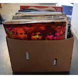 A large selection of vinyl 12" LPs including Cream Disraeli Gears, the Beatles 2nd Album, Bob Dylan,