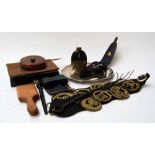 A selection of leather items,