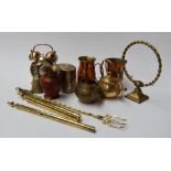 A selection of metal items to include goblets,