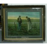 Two prints after Jean-François Millet including 'The Angelus' and 'The Gleaners' framed and glazed