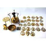 A selection of various brass items to include 'Buflam pressure stove ' No.