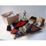 A mixed lot of militaria including various pennants relating to the British Army of the Rhine,