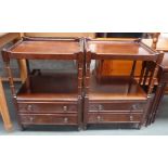 Two bedside tables with galleried top,