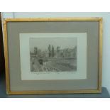 R A LeBas, A Market Garden Near Calais, print, signed and numbered, framed,