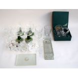 A selection of glass, to include a glass beer mug '60th Birthday', six shots glasses made in France,