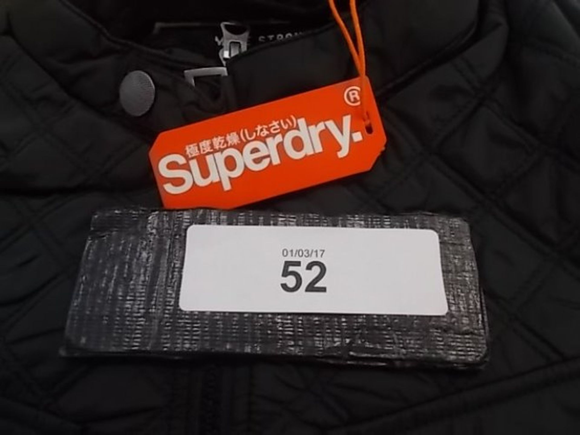 1 x men's branded coats/jackets comprising Superdry Apex Norse Jacket quilted black jacket, size ~ - Image 3 of 3