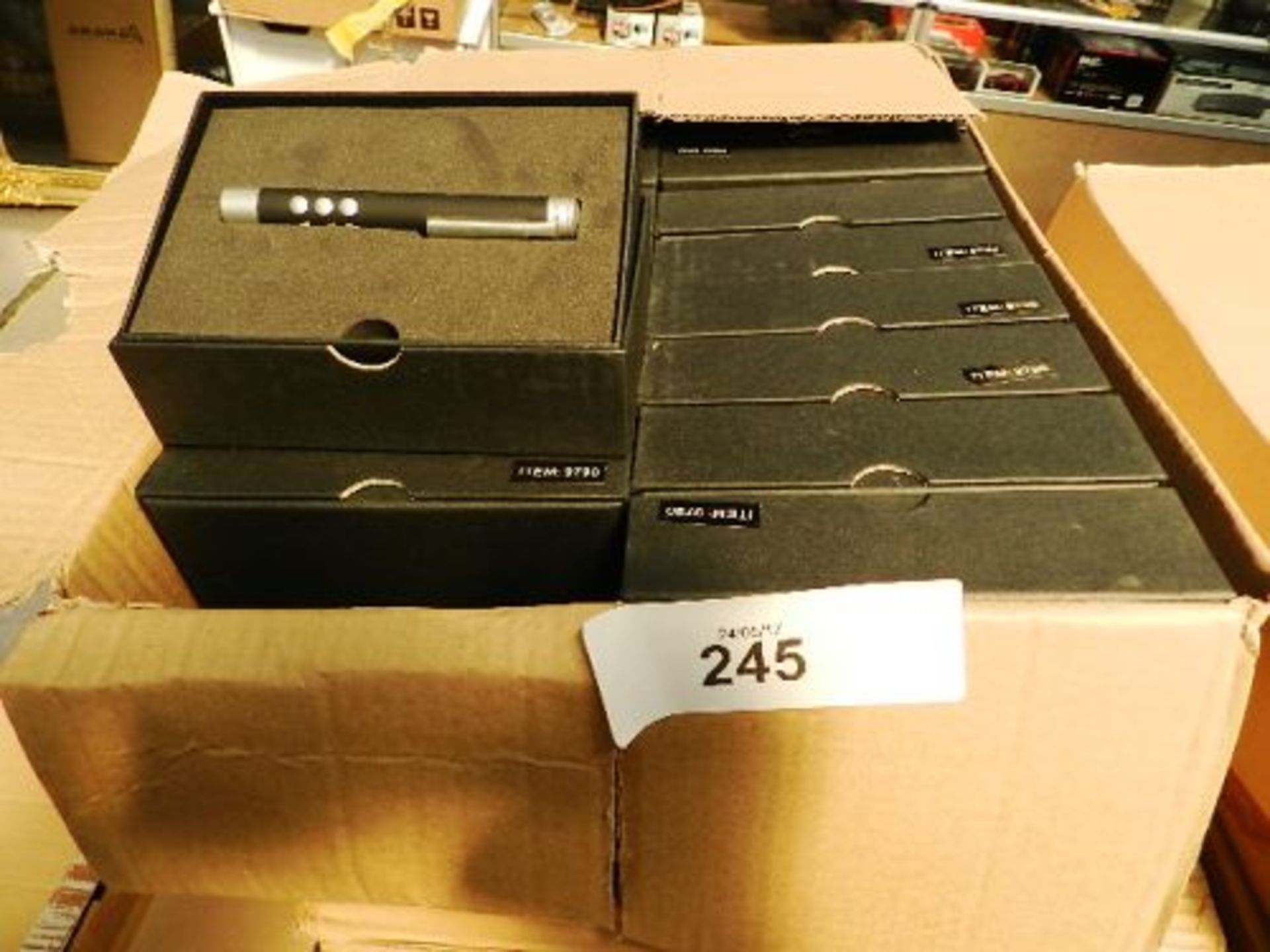 A box containing approximately 20 x Dell Intel Puntero laser pens, item 9790, in presentation