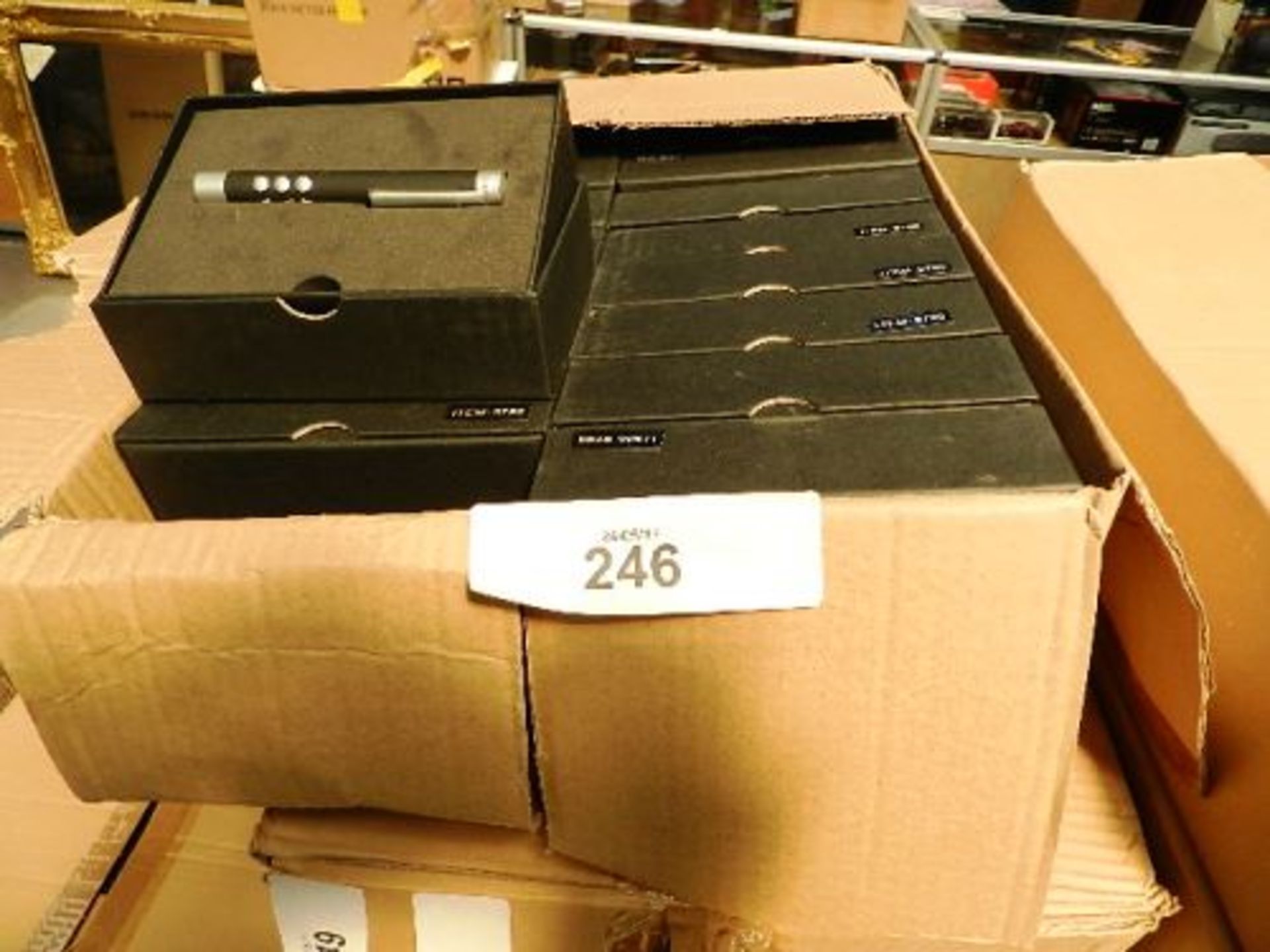 A box containing approximately 20 x Dell Intel Puntero laser pens, item 9790, in presentation