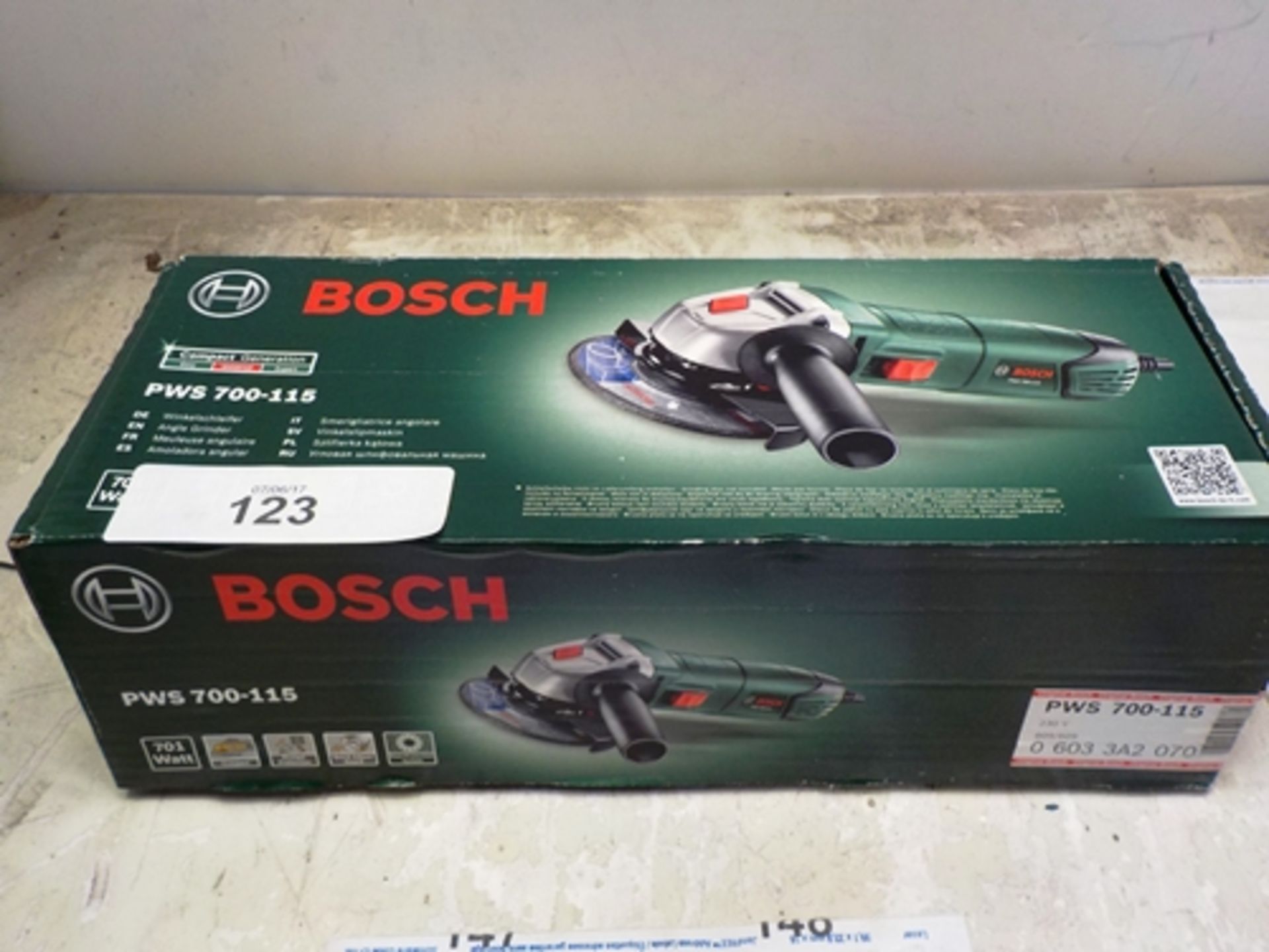 Bosch PW5 700-115 angle grinder, 230v, code 0603 3A2 070 - New in box (TC4)