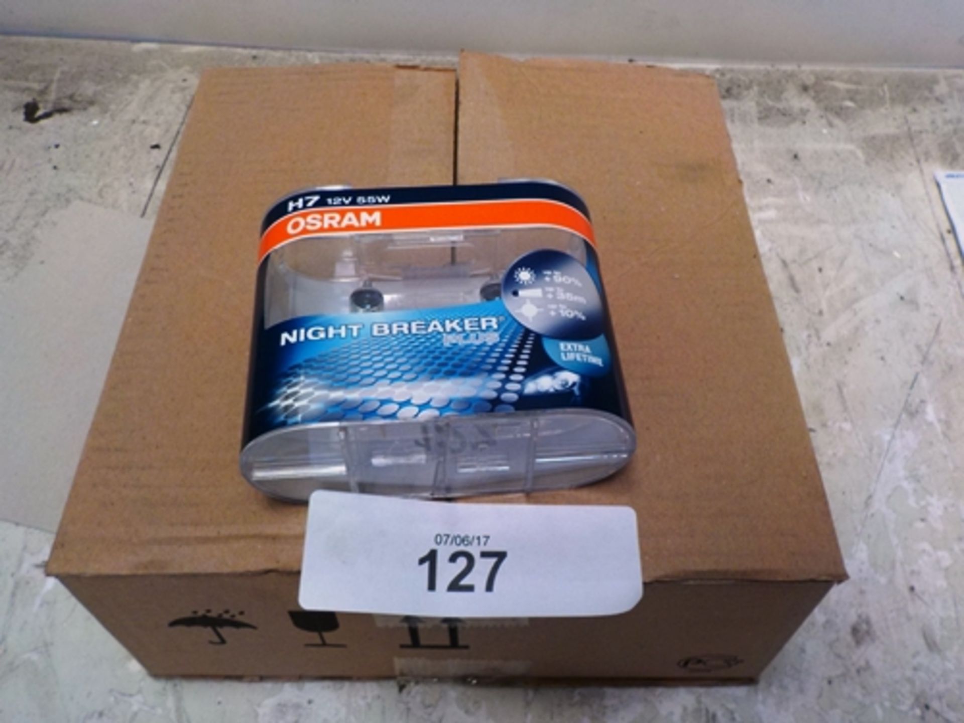 10 x duo boxes of Osram H7 night breaker plus 12V 55W PX26d bulbs - New in box (TC5)