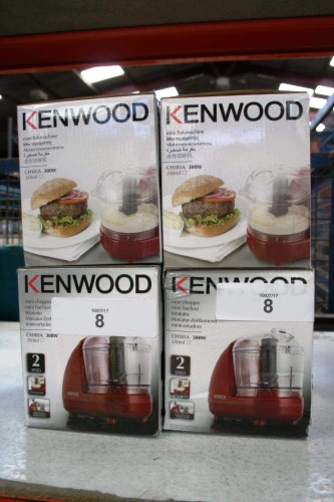 4 x Kenwood mini choppers, 300W, 240V, 350ml capacity, CH181A - New in box (ESB1)