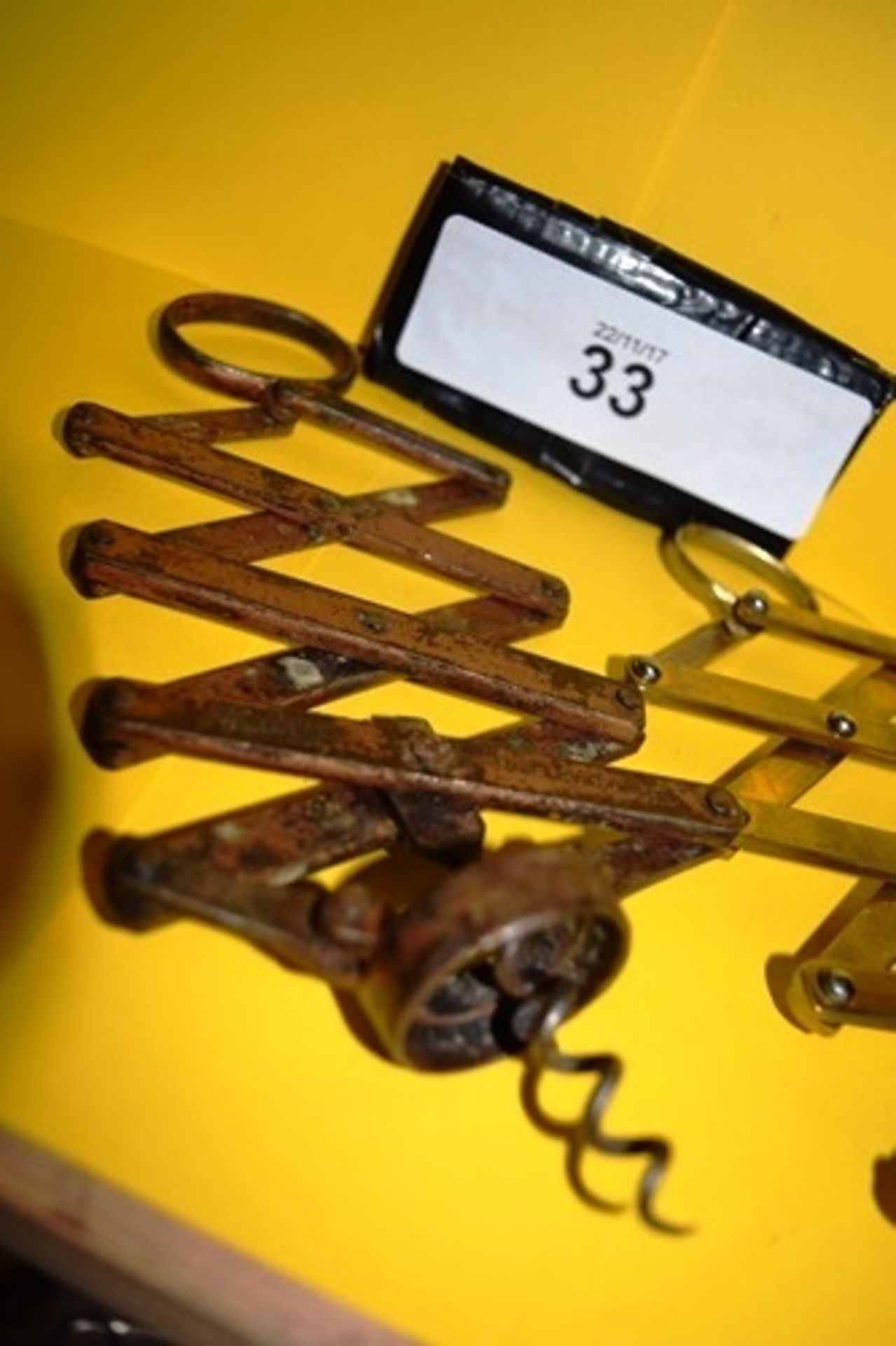 A collection of 3 x compound lever corkscrews, one marked Weir's Patent 12804 J Heeley & Sons Ltd - Image 2 of 4