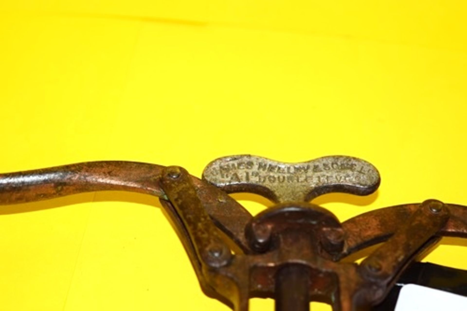 James Healey & Sons A1 double lever corkscrew, with traces of copper wash and helical worm helix, - Image 2 of 2