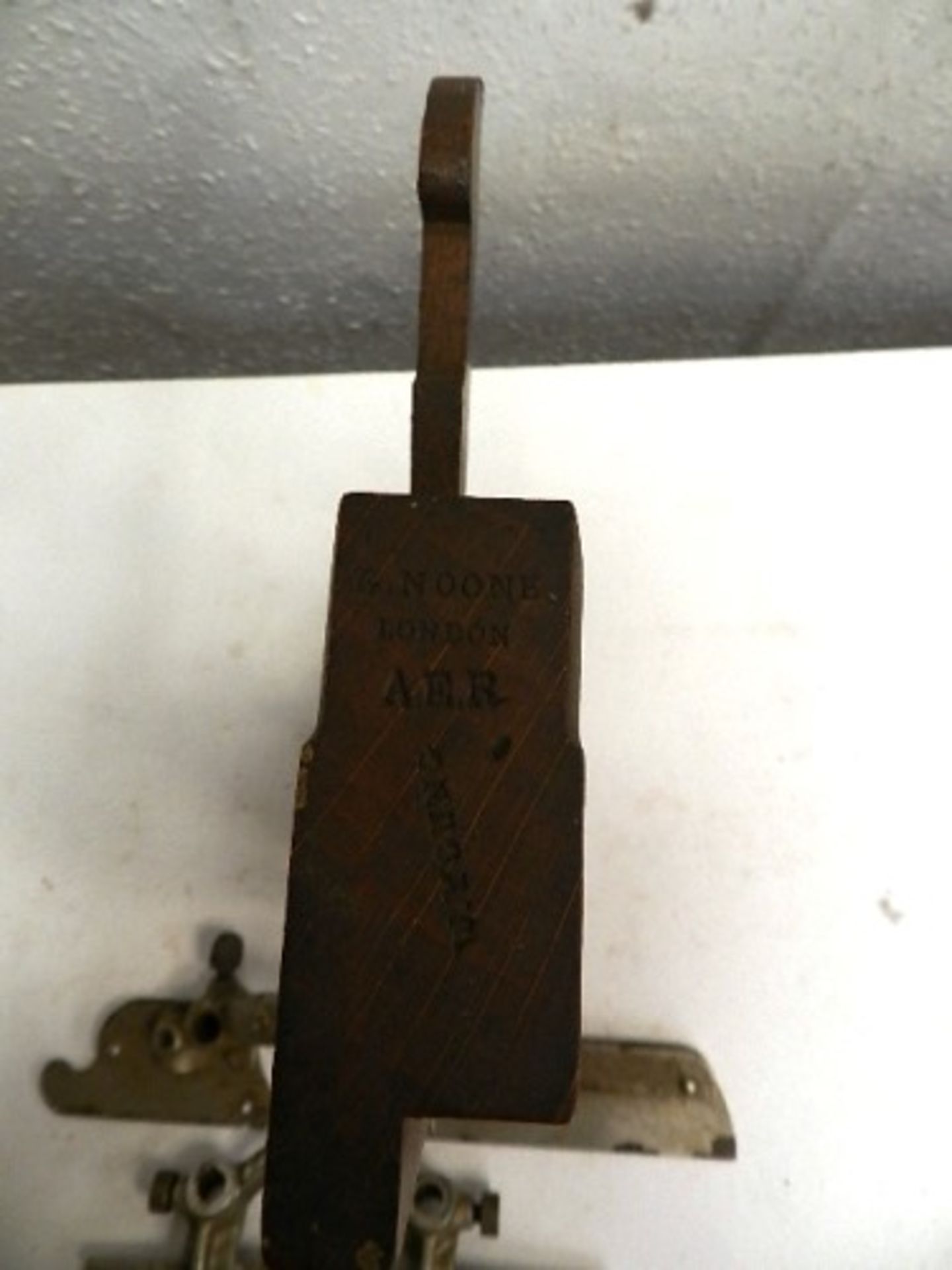 Gnoone London AER wood plane, also stamped W.Young appears complete plus Stanley metal guide and 2 p - Image 2 of 3