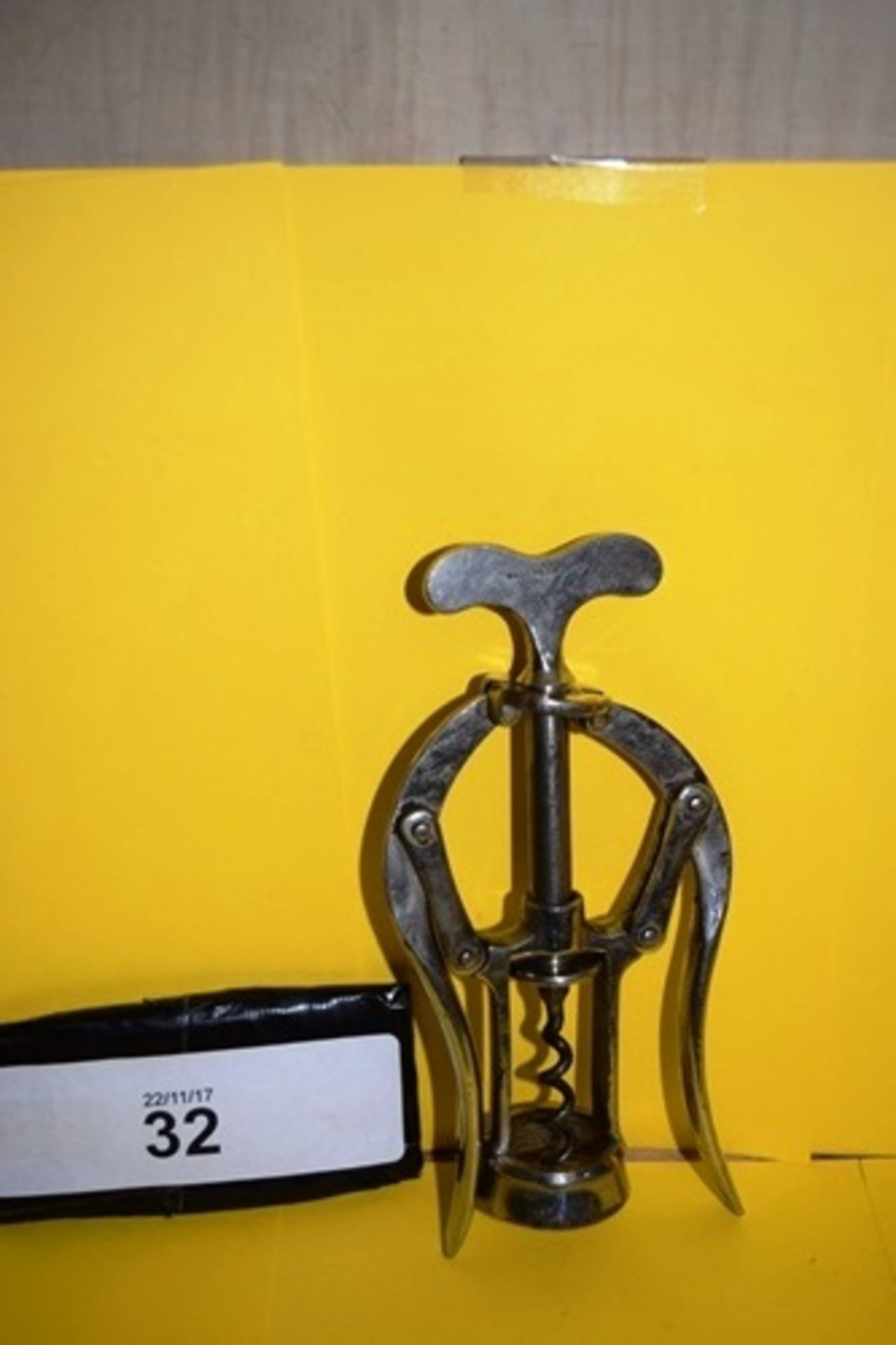 James Healey & Sons patent double lever A1 corkscrew, with nickel plate and helical worm helix, late - Image 2 of 3