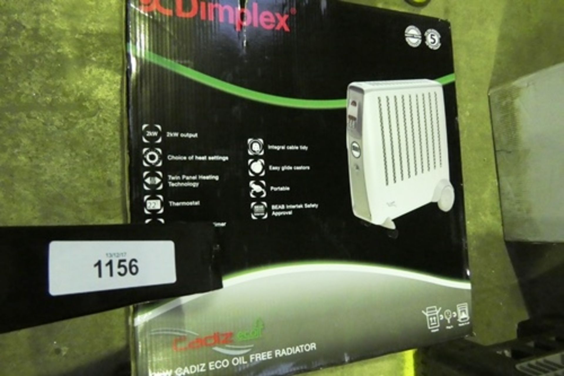 1 x Dimplex, 2KW Cadiz, Eco oil free radiator, built in timer, Model CDE2Ti - Sealed new in box (