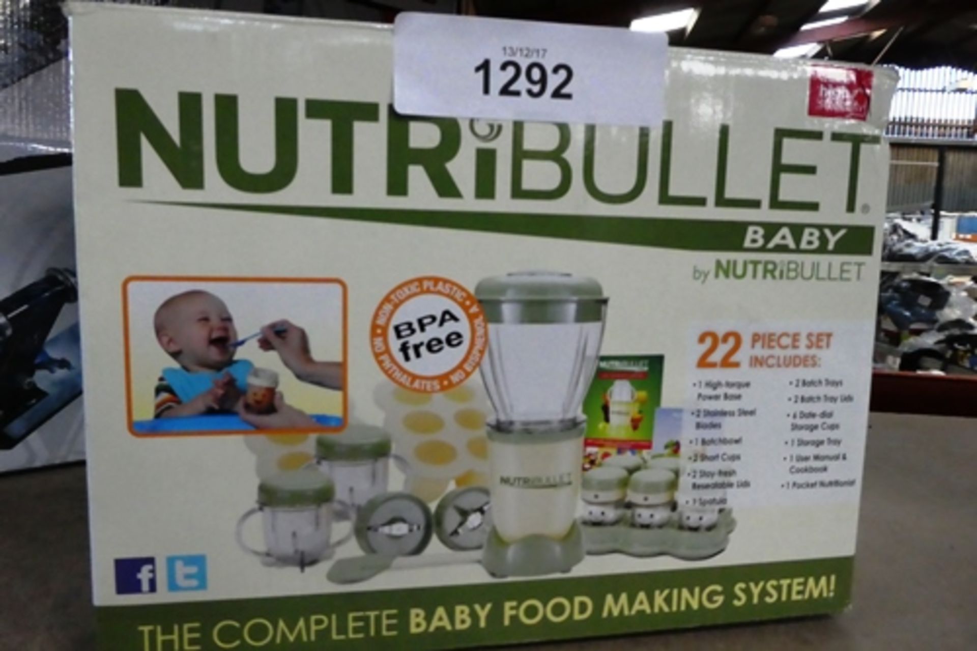 1 x Nutribullet baby 22 piece set - Appears new, in open box, contents unchecked (bay 27)