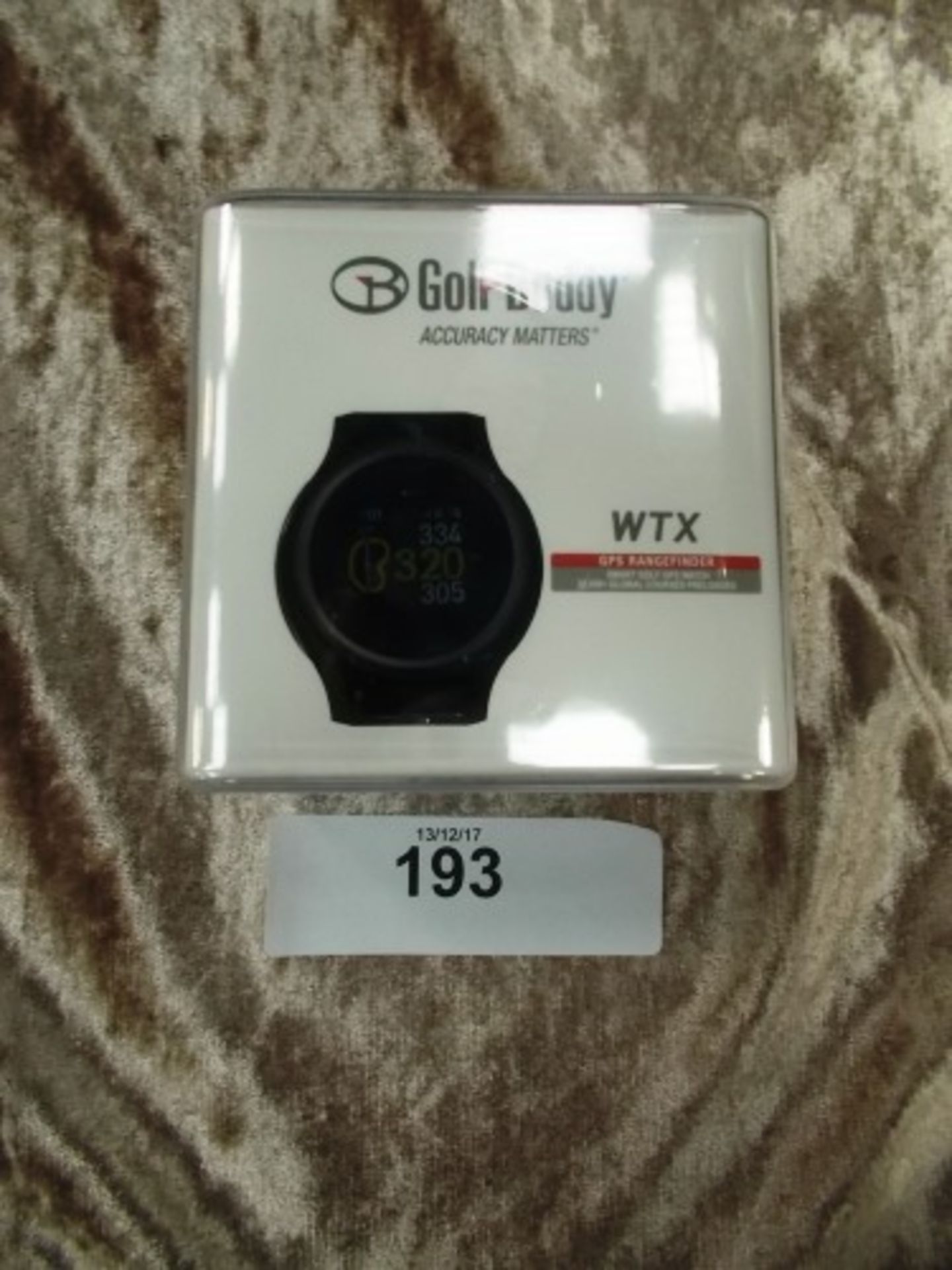 Golf Buddy WTX GPS black golf watch, S.N. WX9F1F01003224 - Sealed new in box (FC3)