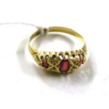 An 18ct gold ruby set ring