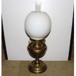 Three various brass oil lamps