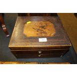 A 19th Century rosewood and inlaid trinket box