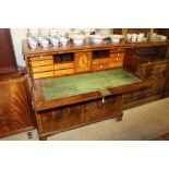 A Georgian mahogany and ebony strung secretaire wi