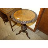 A Victorian walnut and inlaid occasional table